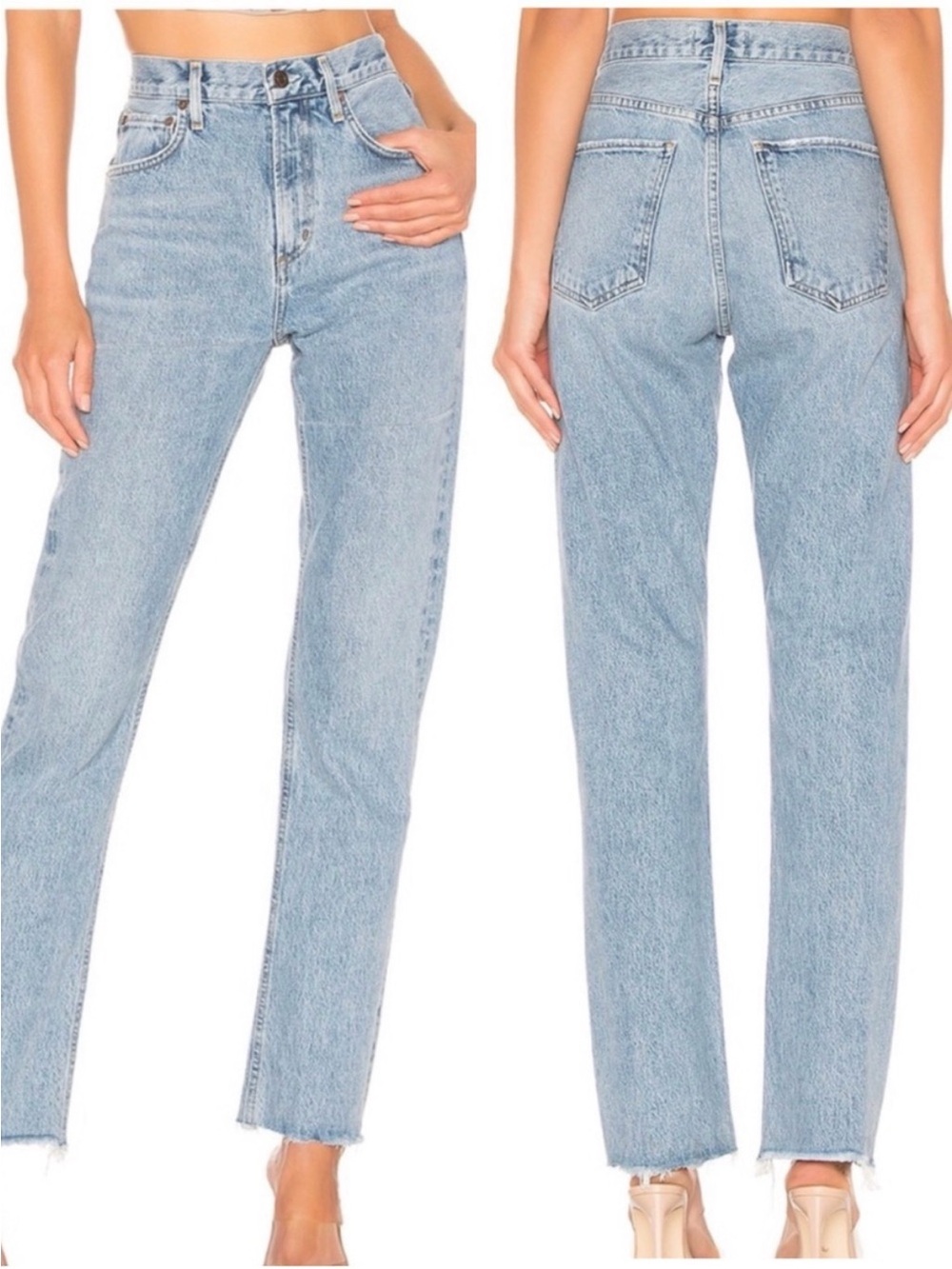 AGOLDE Cherie Light Blue High-Rise Straight Leg Jeans
